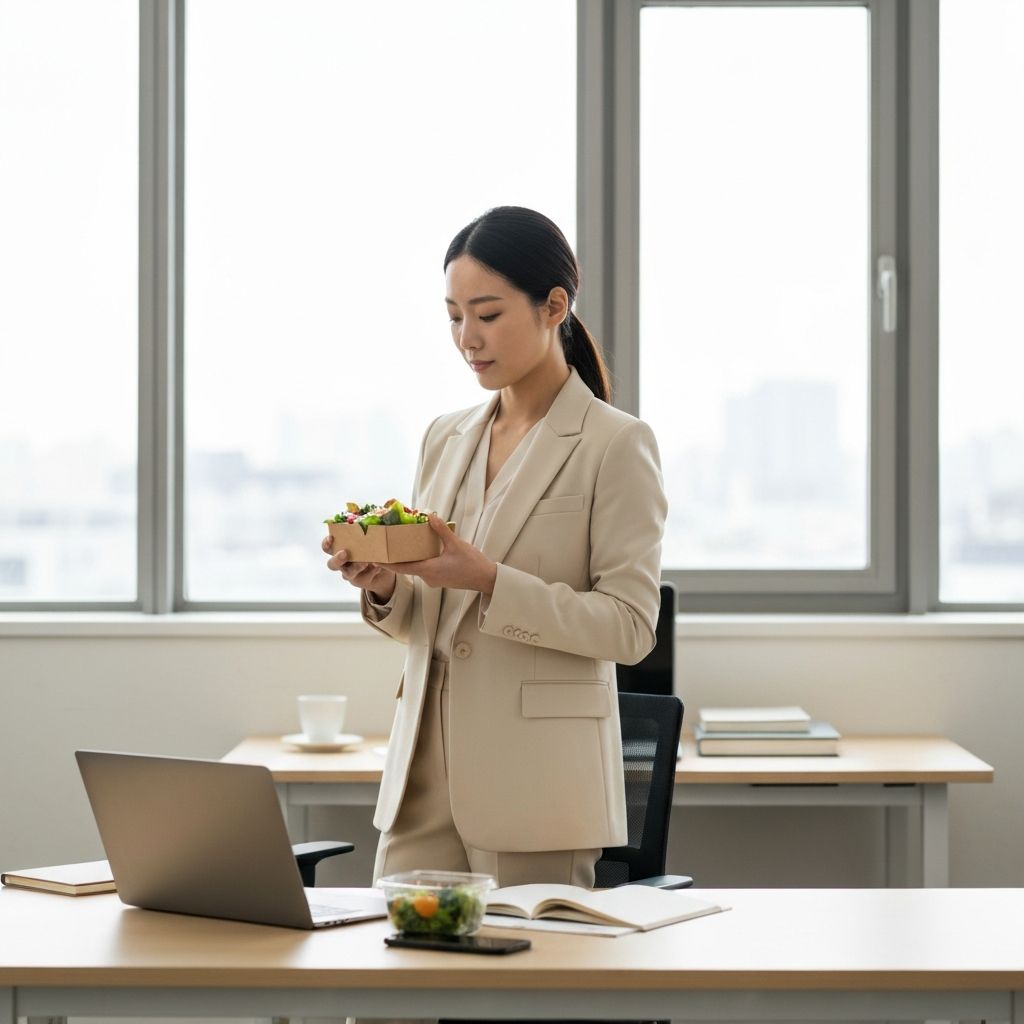 Ruhige Mittagspause bei der Arbeit - Etiketten lesend